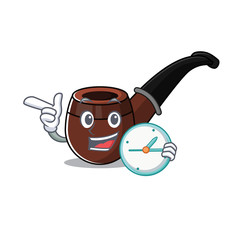 Poster - cheerful cartoon the of with bring clock smoke pipe