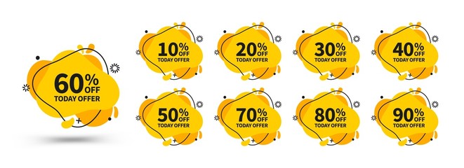 Wall Mural - yellow discount banners set. vector bright template banners. template ready for use in web or print 