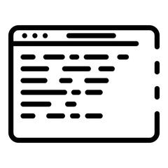 Application code icon. Outline application code vector icon for web design isolated on white background