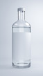 Glass bottle mockup with whute blank label. 3d rendering.