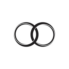 Canvas Print - linked 3d circle ring symbol logo vector