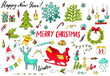 © Valeriya - New Year Merry Christmas hand draw doodle set