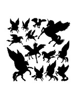 Pegasus Ancient Creature Mythology Silhouettes. Good Use For Symbol, Logo, Web Icon, Mascot, Sign, Or Any Design You Want.