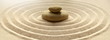 canvas print picture - zen garden meditation stone background with stones and lines in sand for relaxation balance and harmony spirituality or spa wellness