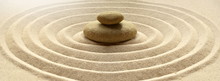 Zen Garden Meditation Stone Background With Stones And Lines In Sand For Relaxation Balance And Harmony Spirituality Or Spa Wellness