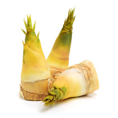 Sticker - Bamboo shoot on the white background 