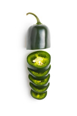 Sticker - Sliced green jalapeno pepper.