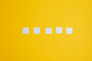 Wall Mural - five blank white post it papers placed in a row
