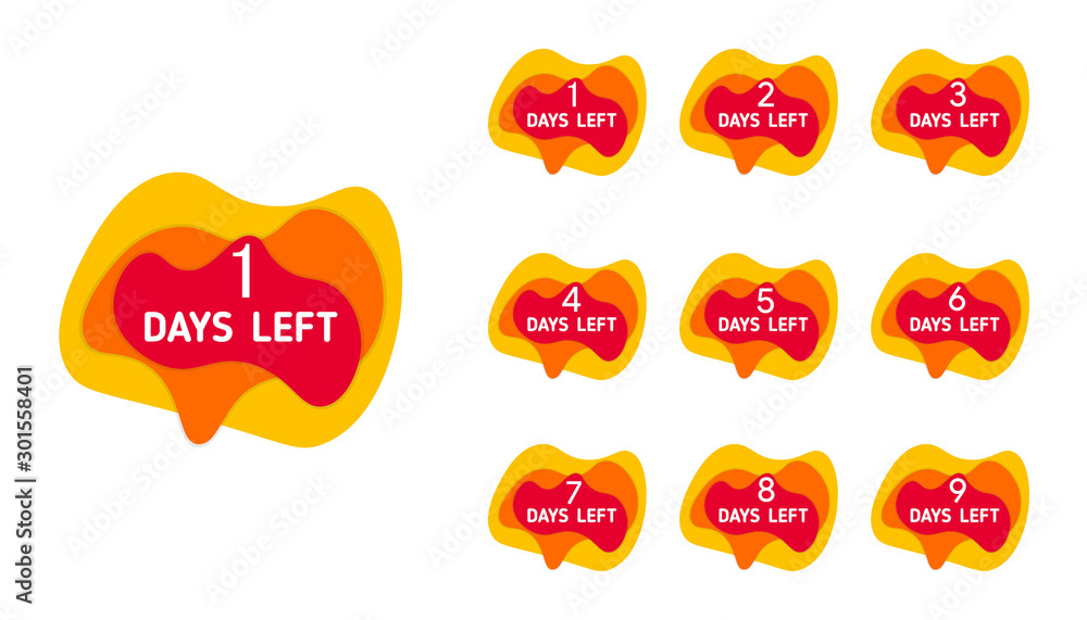 Number days left countdown vector illustration template, can be use for ...
