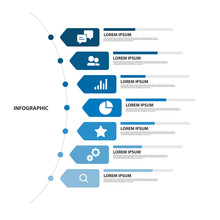 Infographic Design With 7 Step, Infographic Business Concept, Flow, Chart, Presentation