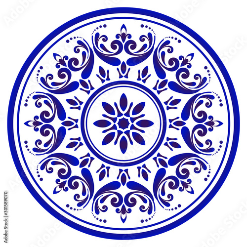 Fotomural decorative floral round mandala