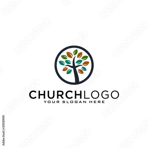 Fotomural Church vector logo symbol graphic abstract template