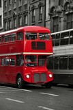 Fototapeta Londyn - old red doubledecker bus in dublin