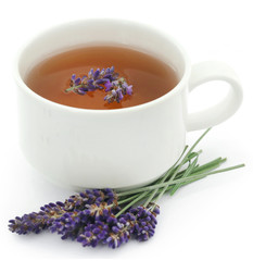 Canvas Print - Lavender tea with flower