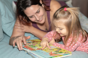 Mother. Girl. Read. Baby. Happy. Moment. Art