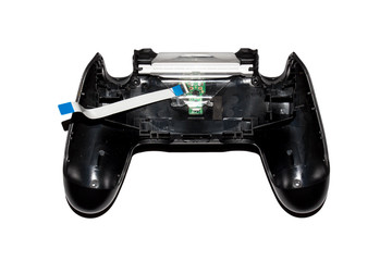 Wall Mural - Joystick disassembled on a white background.Repair the gamepad.Repair of the game controller.