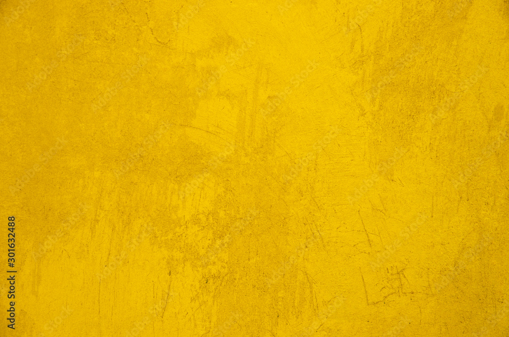 Wall grunge yellow background texture - obrazy, fototapety, plakaty 