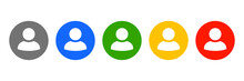 Set User Avatar Icon, Button, Profile Symbol, Flat Person Icon – Stock Vector