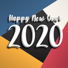 Wall Mural - Happy new year 2020 . Greetings card. abstract background. Vector illustration.