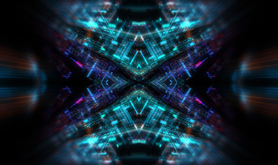 Wall Mural - abstract futuristic technological background, floating circuits, charts, digits elements. nano chip 
