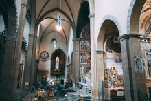 Panoramic View Of Interior Of Basilica Of Santa Maria Novella