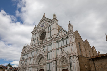 Panoramic view of exterior of Basilica di Santa Croce