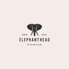 Wall Mural - elephant head logo hipster retro vintage vector icon illustration