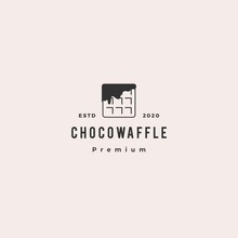 Choco Waffle Chocolate Logo Hipster Retro Vintage Vector Icon