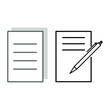 © Pony 3000 - A set of simple icons with the document and the document with a pen.