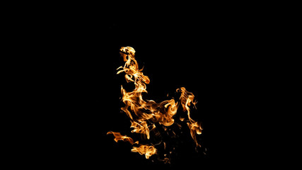 Fire flames on black background. fire on black background isolated. fire patterns