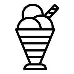 Sticker - Fruit milkshake icon. Outline fruit milkshake vector icon for web design isolated on white background