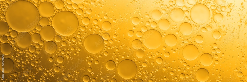 Biodiesel, bubbles biofuel, vegetable oil, yellow and orange emulsion bubbles background - obrazy, fototapety, plakaty 
