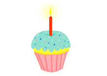 Birthday Cupcake With Candle