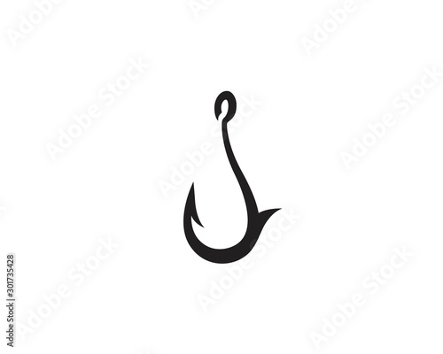 Fotografía fishing hook logo design concept template. fully editable vector