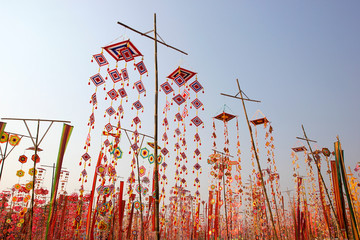 Wall Mural - tung flag with beautiful sky background