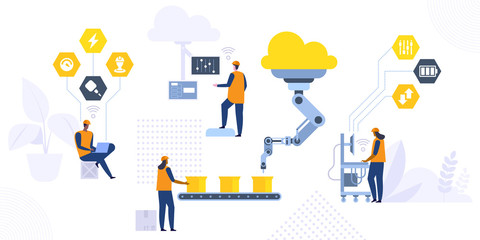 Smart industry 4.0 vector illustration concept