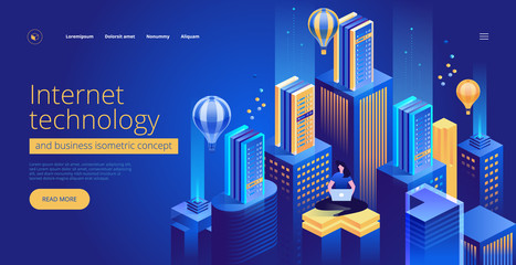 Wall Mural - internet technology and business landing page
