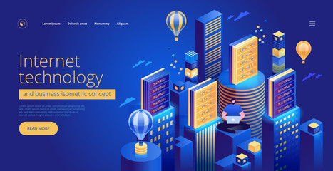 Wall Mural - internet technology and business landing page