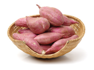 Wall Mural - sweet potatoes on the white background