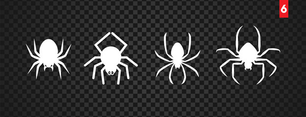 Wall Mural - spiders for decoration and covering on the transparent background. creepy background for halloween.