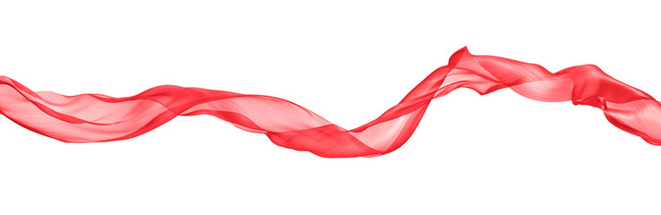 abstract wave flowing red fabric. 3d render