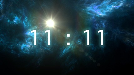 Wall Mural - inscription number 11 : 11 on the galaxy background. numbers are the universal language offered by t