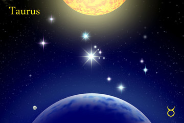 Wall Mural - Zodiac constellation Taurus