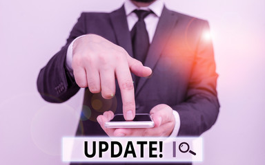 Wall Mural - text sign showing update. business photo text make something more modern or up to date like software
