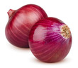 Isolated onions. Two whole red onion isolated on white background with clipping path