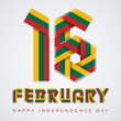 February 16, Lithuania Independence Day congratulatory design with Lithuanian flag colors. Vector illustration.