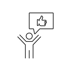 Wall Mural - man review - minimal line web icon. simple vector illustration. concept for infographic, website or app.