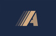 © dragomirescu - alphabet A blue letter brown logo icon for company and business design