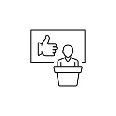 Wall Mural - customer review - minimal line web icon. simple vector illustration. concept for infographic, websit