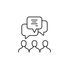 Wall Mural - team review - minimal line web icon. simple vector illustration. concept for infographic, website or